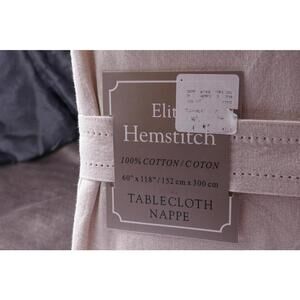 NEW Elite Hemstitch Tablecloth Nappe - Elegant 60" x 118" Dining Table Cover